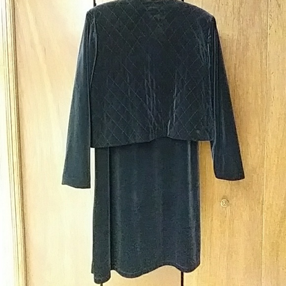 Susan Graver Black Velvet Dress and Jacket - Picture 6 of 8